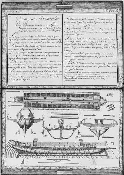 Bau einer Galeere, vierzehnte Demonstration, Tafel 15, Illustration aus 